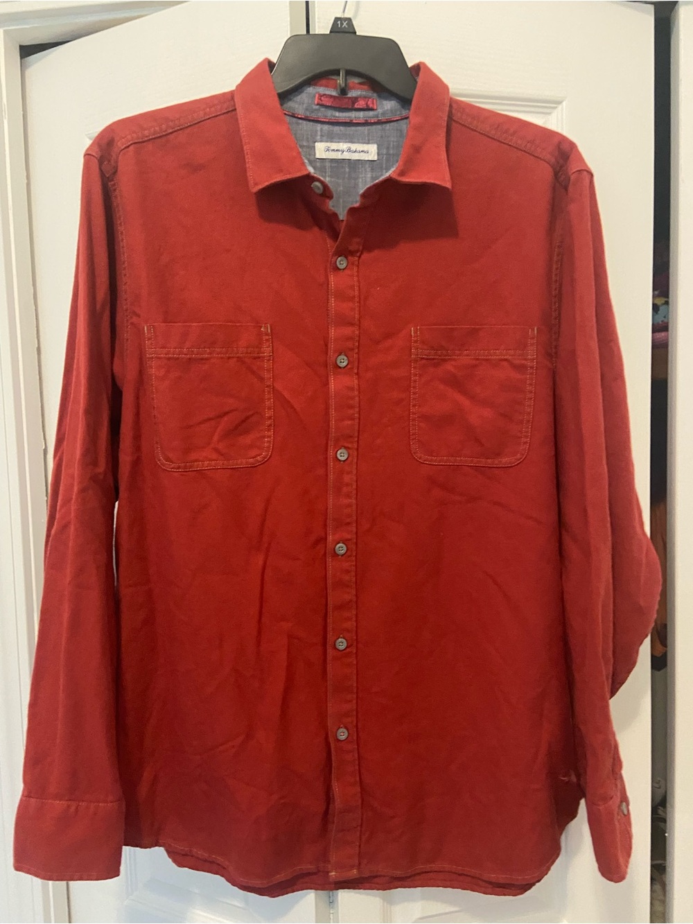 Tommy Bahama Soft Brick Red Long-Sleeve Button-Down Shirt